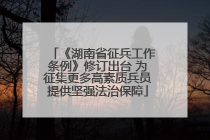 《湖南省征兵工作条例》修订出台 为征集更多高素质兵员提供坚强法治保障