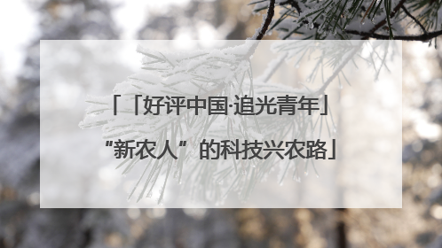 「好评中国·追光青年」“新农人”的科技兴农路