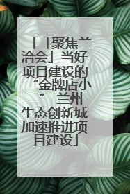 「聚焦兰洽会」当好项目建设的“金牌店小二” 兰州生态创新城加速推进项目建设