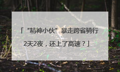 “精神小伙”暴走跨省骑行2天2夜，还上了高速？