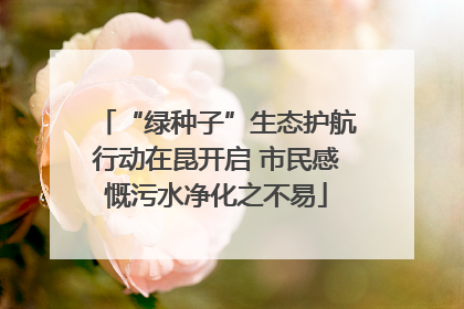 “绿种子”生态护航行动在昆开启 市民感慨污水净化之不易