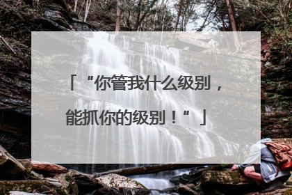 “你管我什么级别，能抓你的级别！”