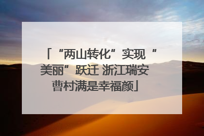 “两山转化”实现“美丽”跃迁 浙江瑞安曹村满是幸福颜