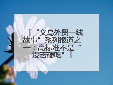 “义乌外贸一线故事”系列报道之一：高标准不是“没苦硬吃”