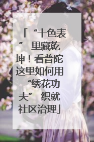 “十色表” 里藏乾坤！看普陀这里如何用 “绣花功夫” 织就社区治理