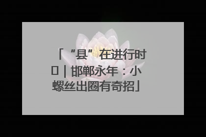 “县”在进行时⑬｜邯郸永年：小螺丝出圈有奇招