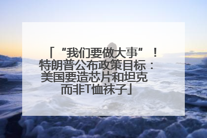 “我们要做大事”！特朗普公布政策目标：美国要造芯片和坦克 而非T恤袜子