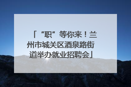 “职”等你来！兰州市城关区酒泉路街道举办就业招聘会
