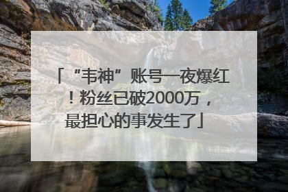“韦神”账号一夜爆红！粉丝已破2000万，最担心的事发生了