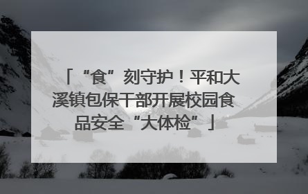 “食”刻守护！平和大溪镇包保干部开展校园食品安全“大体检”