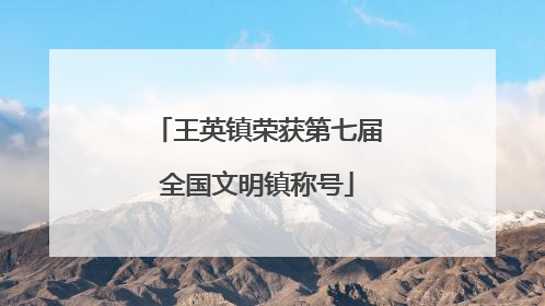 王英镇荣获第七届全国文明镇称号