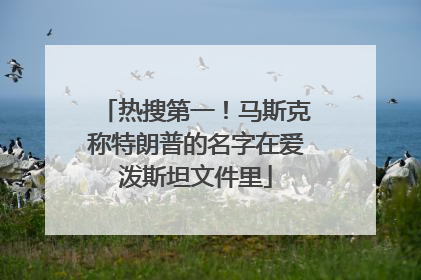 热搜第一！马斯克称特朗普的名字在爱泼斯坦文件里
