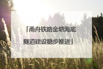 甬舟铁路金塘海底隧道建设稳步推进