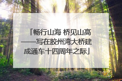 畅行山海 桥见山高——写在胶州湾大桥建成通车十四周年之际
