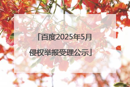 百度2025年5月侵权举报受理公示
