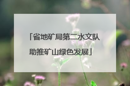 省地矿局第二水文队助推矿山绿色发展