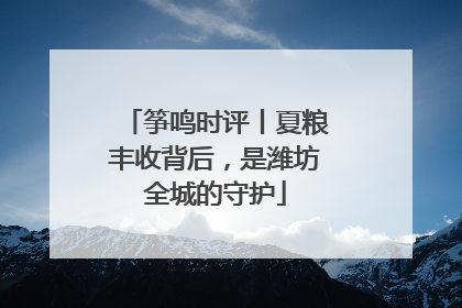 筝鸣时评丨夏粮丰收背后，是潍坊全城的守护