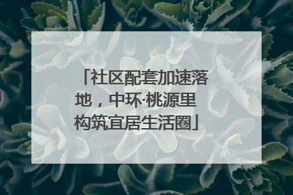 社区配套加速落地，中环·桃源里构筑宜居生活圈