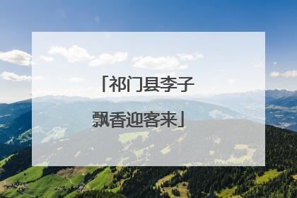 祁门县李子飘香迎客来
