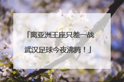 离亚洲王座只差一战 武汉足球今夜沸腾！