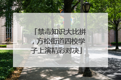 禁毒知识大比拼，方松街道四校学子上演精彩对决