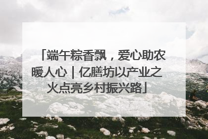 端午粽香飘，爱心助农暖人心｜亿膳坊以产业之火点亮乡村振兴路