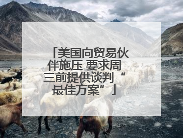 美国向贸易伙伴施压 要求周三前提供谈判“最佳方案”