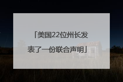 美国22位州长发表了一份联合声明