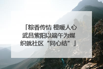 粽香传情 橙暖人心 武昌紫阳以端午为媒织就社区“同心结”