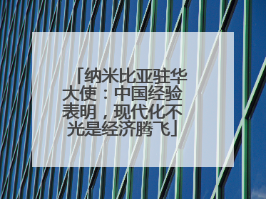 纳米比亚驻华大使：中国经验表明，现代化不光是经济腾飞