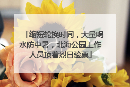 缩短轮换时间，大量喝水防中暑，北海公园工作人员顶着烈日验票