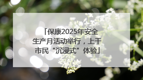保康2025年安全生产月活动举行，上千市民“沉浸式”体验