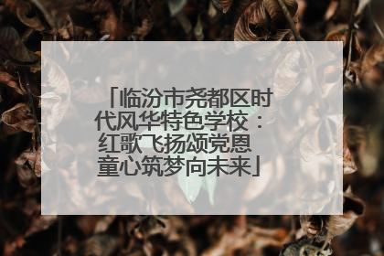 临汾市尧都区时代风华特色学校：红歌飞扬颂党恩 童心筑梦向未来