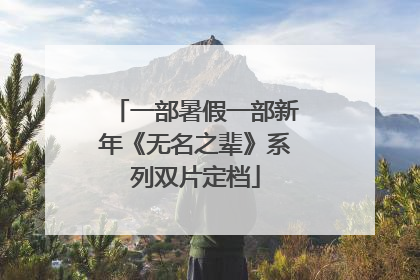 一部暑假一部新年《无名之辈》系列双片定档