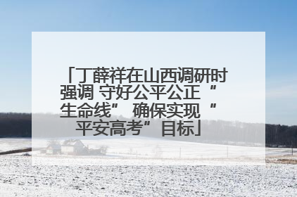 丁薛祥在山西调研时强调 守好公平公正“生命线” 确保实现“平安高考”目标