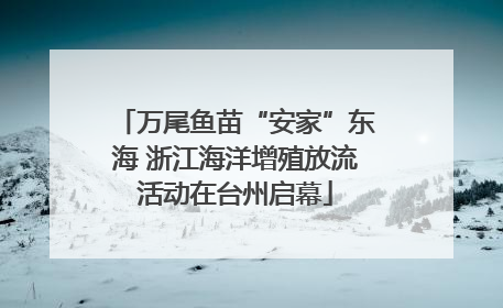万尾鱼苗“安家”东海 浙江海洋增殖放流活动在台州启幕