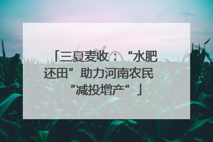 三夏麦收：“水肥还田”助力河南农民“减投增产”