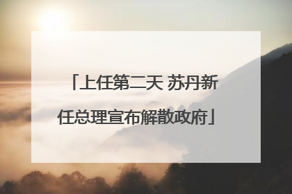 上任第二天 苏丹新任总理宣布解散政府