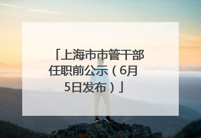 上海市市管干部任职前公示（6月5日发布）