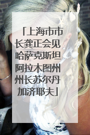 上海市市长龚正会见哈萨克斯坦阿拉木图州州长苏尔丹加济耶夫