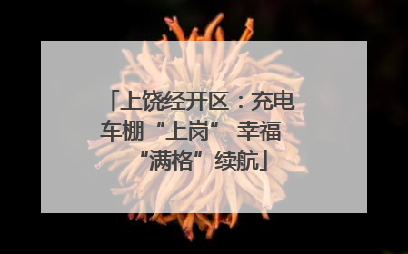 上饶经开区：充电车棚“上岗” 幸福“满格”续航