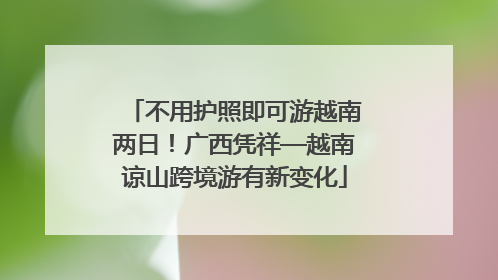 不用护照即可游越南两日！广西凭祥—越南谅山跨境游有新变化
