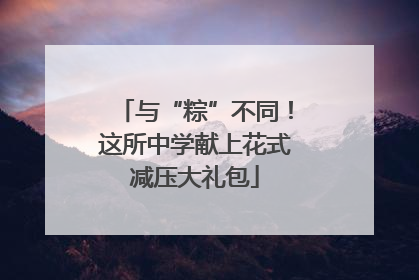 与“粽”不同！这所中学献上花式减压大礼包