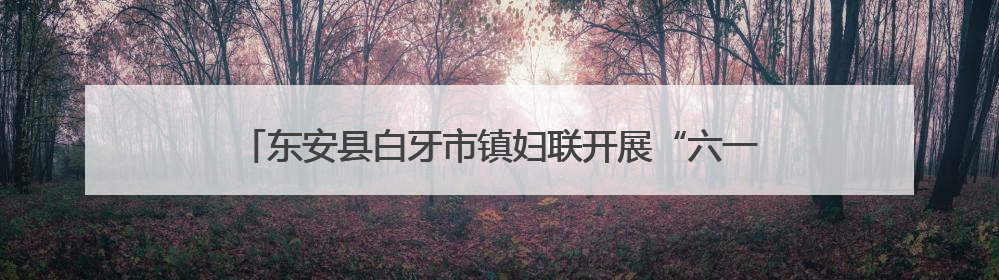 东安县白牙市镇妇联开展“六一”关爱行动 筑牢儿童安全防线