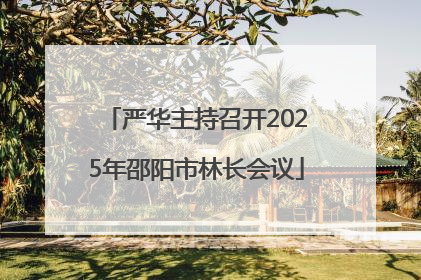 严华主持召开2025年邵阳市林长会议