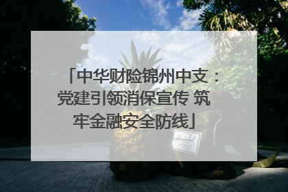 中华财险锦州中支：党建引领消保宣传 筑牢金融安全防线
