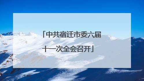 中共宿迁市委六届十一次全会召开