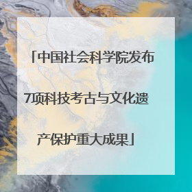 中国社会科学院发布7项科技考古与文化遗产保护重大成果