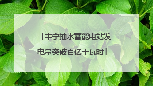 丰宁抽水蓄能电站发电量突破百亿千瓦时