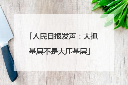 人民日报发声：大抓基层不是大压基层
